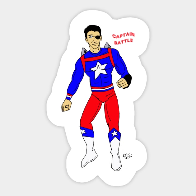 Captain Battle Sticker by Korey Watkins